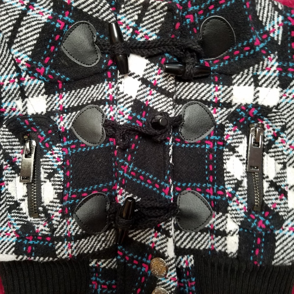 DOLLHOUSE GIRLS 12M PLAID HOODED COAT - Picture 4 of 8